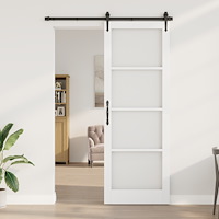 vidaXL Inredningsdörr med glas "ORKDAL" Vit 83x232x4 cm