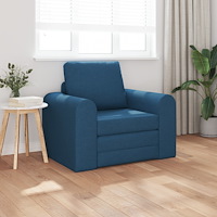 vidaXL Golv Soffa Säng 2-i-1 Blå 98x71x83 cm Tyg