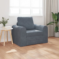 vidaXL Golvsoffa Säng 2-i-1 Mörkgrå 98x71x83 cm Sammet