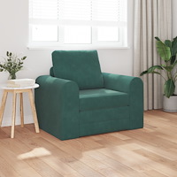 vidaXL Golvsengsoffa 2-i-1 Mörkgrön 98x71x83 cm Sammet