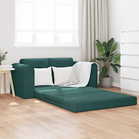 vidaXL Golvsoffa Säng 2-i-1 Mörkgrön 148x71x83 cm Sammet
