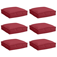 vidaXL Pallkuddar för plats 6 st Vinröd 40x40x8 cm Oxford-tyg