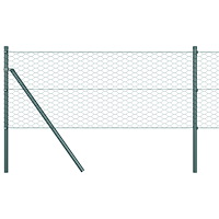 vidaXL Hexagonstängsel Grön 0.8x25 m Stål