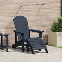 vidaXL Adirondackstol Marinblå 74 x 82 x 92cm Plast