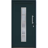 vidaXL Ingångsdörr Antracit Metall 108 x 208 cm Dekorativa inläggningar