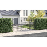 vidaXL Trädgårdsport med Spetsdesign Grå 195x400 cm Stål