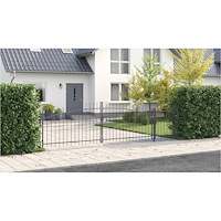 vidaXL Trädgårdsport med spetsiga toppar 125x500 cm Stål