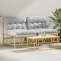 vidaXL Trädgårdsavkopplingsstolar 2 st med kudde 60x80x71 cm Stål