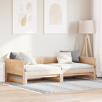 vidaXL Utdragbar Dagbädd 90x200 cm Massivt Trä Tall