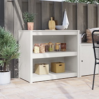 vidaXL Utomhuskökskåp Vitt 106x55x92 cm Massivt Tallträ