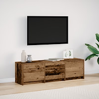 vidaXL TV-bänk med LED gammalt trä 140x34x40 cm