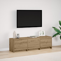 vidaXL TV-skåp med LED Hantverks-ek 140x34x40 cm Konstruerat trä