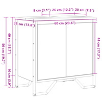 vidaXL Badrumshandfatsskåp Artisan-ek 60x35x50 cm Konstruerat trä