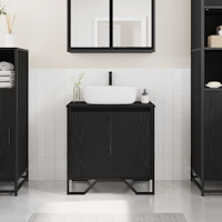 vidaXL Badrum Handfatsskåp Svart ek 60x35x50 cm Konstruktion i MDF