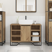 vidaXL Badrumshandfatsskåp Artisan Ek 91x35x60 cm Konstruerat trä