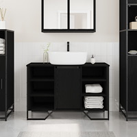 vidaXL Badrumsskåp för handfat Svart ek 91x35x60 cm Konstruerat trä