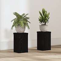 vidaXL Svart Ek Växtställ Set av 2 Svart ek Trä 10 x 10 x 18 cm