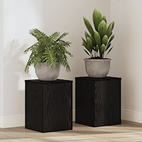 vidaXL Växtställ 2 st Svart Ek 25x25x35 cm Trä