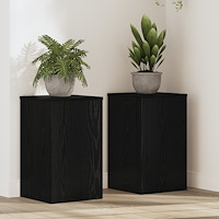 vidaXL Växtställ 2 st Svart Ek 30x30x50 cm Konstruerat Trä