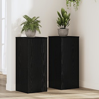 vidaXL Växtställ 2 st Svart Ek 30x30x70 cm Konstruerat Trä