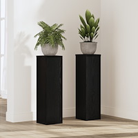vidaXL Växtställ 2 st Svart Ek 17x17x60 cm Konstruerat Trä