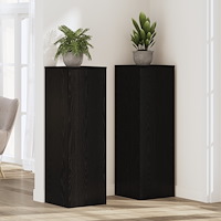 vidaXL Växtställ Svart Ek 33x33x100 cm Ingenjörsträ