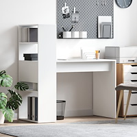vidaXL Skrivbord med Förvaring Vitt 113x54x120 cm Konstruerat trä