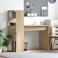vidaXL Skrivbord med förvaring Sonoma Ek 113x54x120 cm Konstruerat trä