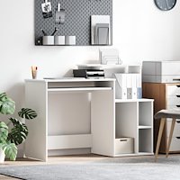 vidaXL Skrivbord med förvaring Vitt 120.5x44x88.5 cm Trä