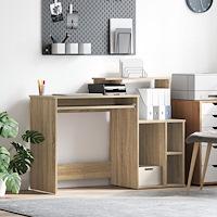 vidaXL Skrivbord med förvaring Sonoma Ek 120.5x44x88.5 cm Konstruerat trä