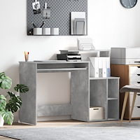 vidaXL Skrivbord med Förvaring Betonggrå 120.5x44x88.5 cm Konstruerat trä