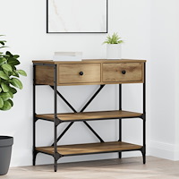 vidaXL Konsolbord Artisan Ek 75x34.5x75 cm Konstruerat trä
