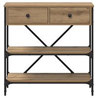 vidaXL Konsolbord Artisan Ek 75x34.5x75 cm Konstruerat trä