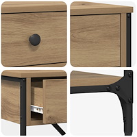 vidaXL Konsolbord Artisan Ek 75x34.5x75 cm Konstruerat trä