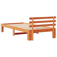 vidaXL Sängram i Furu Vaxad brun Massiv Furu Enkel Minimalistisk Sängram