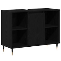 vidaXL Vanity Enhet Svart Ek Konstruerat Trä Medium Svart Ek Vanity