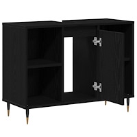 vidaXL Vanity Enhet Svart Ek Konstruerat Trä Medium Svart Ek Vanity
