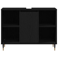 vidaXL Vanity Enhet Svart Ek Konstruerat Trä Medium Svart Ek Vanity