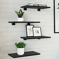 vidaXL Väggmonterade hyllor Svart ek MDF 40 x 20 x 1.5 cm