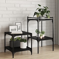 vidaXL Väggmonterade Hyllor Svart Ek Trä 40 x 40 x 1.5 cm Stapelbar