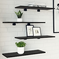 vidaXL Väggmonterade hyllor Svart ek Konstruerat trä 60 x 20 x 1.5 cm