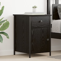 vidaXL Sängbord 2 st Svart Ek 40x42x60 cm Konstruerat trä