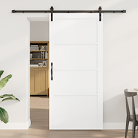 vidaXL Skjutdörr med Uppsättningsset Vit 93x202 cm Massivt Trä Tall