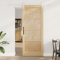 vidaXL Skjutdörr med hårdvarusats 86x211 cm Massivt tallträ, Inredningsdörr 'ORKDAL'86x211x4 cm Massivt tallträ