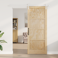 vidaXL Skjutdörr Set om 2 Naturlig och vit Massivt tallträ 86 x 211 cm