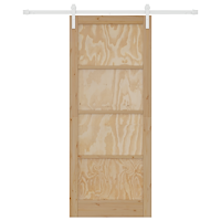 vidaXL Skjutdörr Set om 2 Naturlig och vit Massivt tallträ 86 x 211 cm
