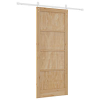 vidaXL Skjutdörr Set om 2 Naturlig och vit Massivt tallträ 86 x 211 cm