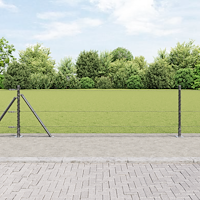 vidaXL Staket med stolpar Grå 0.6 x 10 m PVC-belagd stål