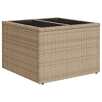 vidaXL 9 Delars Trädgårdsofferset med Kuddar Beige Poly Rattan