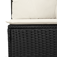 vidaXL 9 delat trädgårdssoffe-set med kuddar svart poly rattan